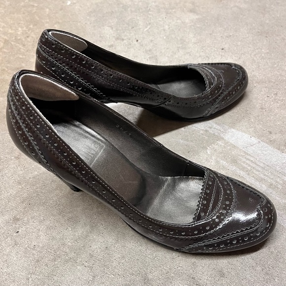 Un Deux Trois Shoes - BP Zone/Etienne Aigner Dark Brown Cone Heels